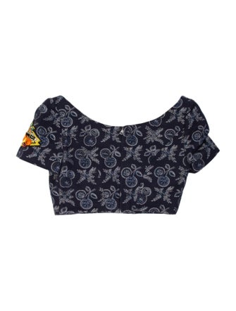 Etro Paisley Print Scoop Neck Crop Top