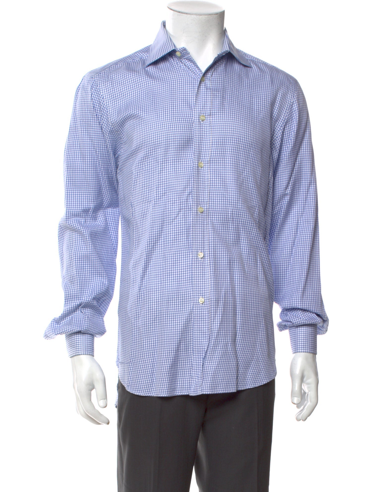 Etro Plaid Print Long Sleeve Dress Shirt