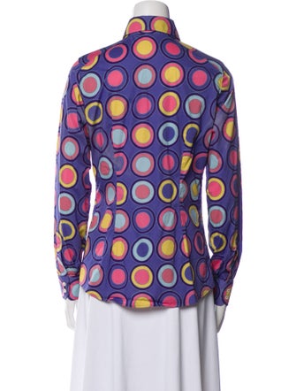 Etro Printed Mock Neck Button-Up Top