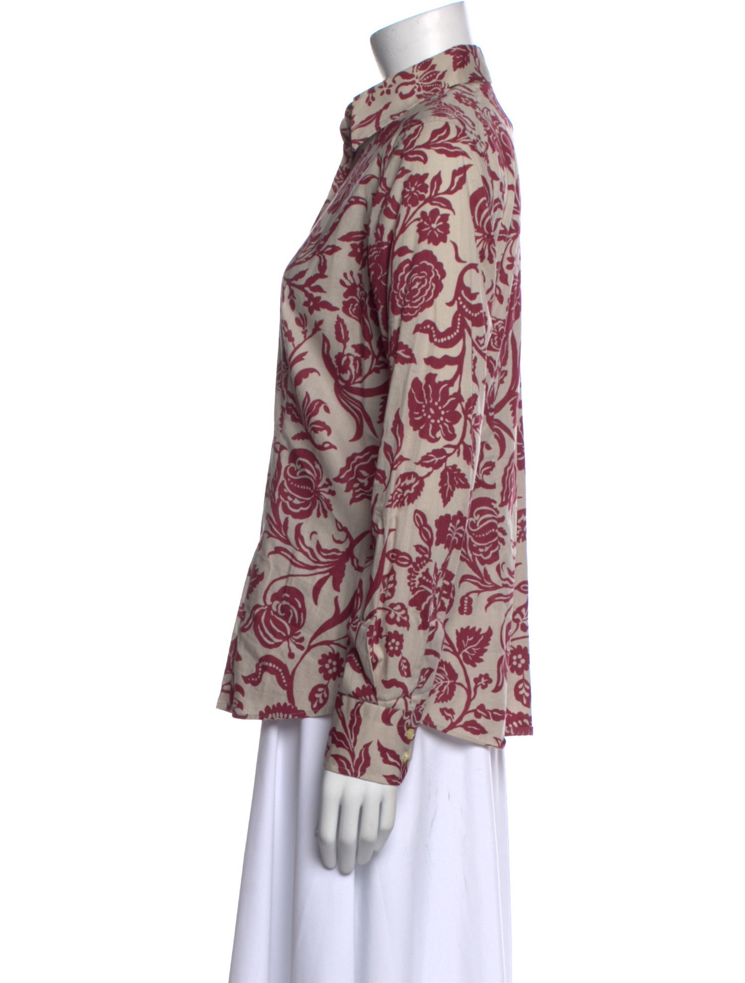 Etro Floral Print Long Sleeve Button-Up Top