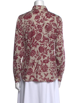 Etro Floral Print Long Sleeve Button-Up Top