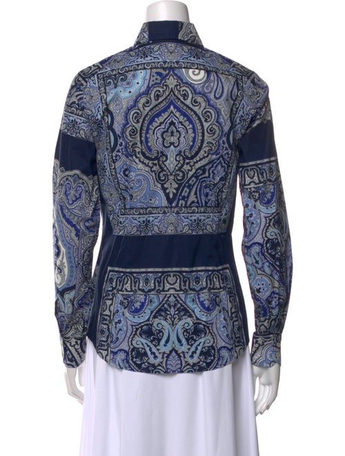 Etro Printed Long Sleeve Button-Up Top