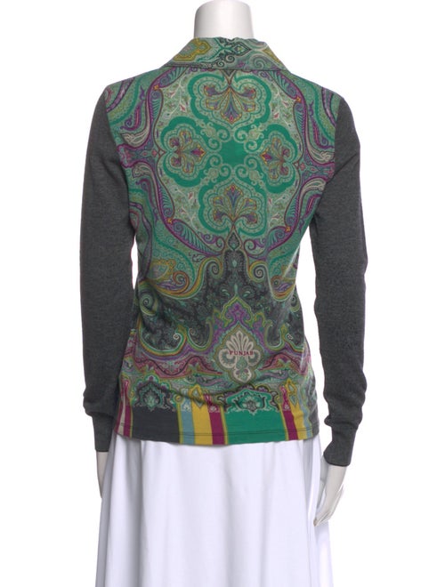 Etro Wool Paisley Print Polo