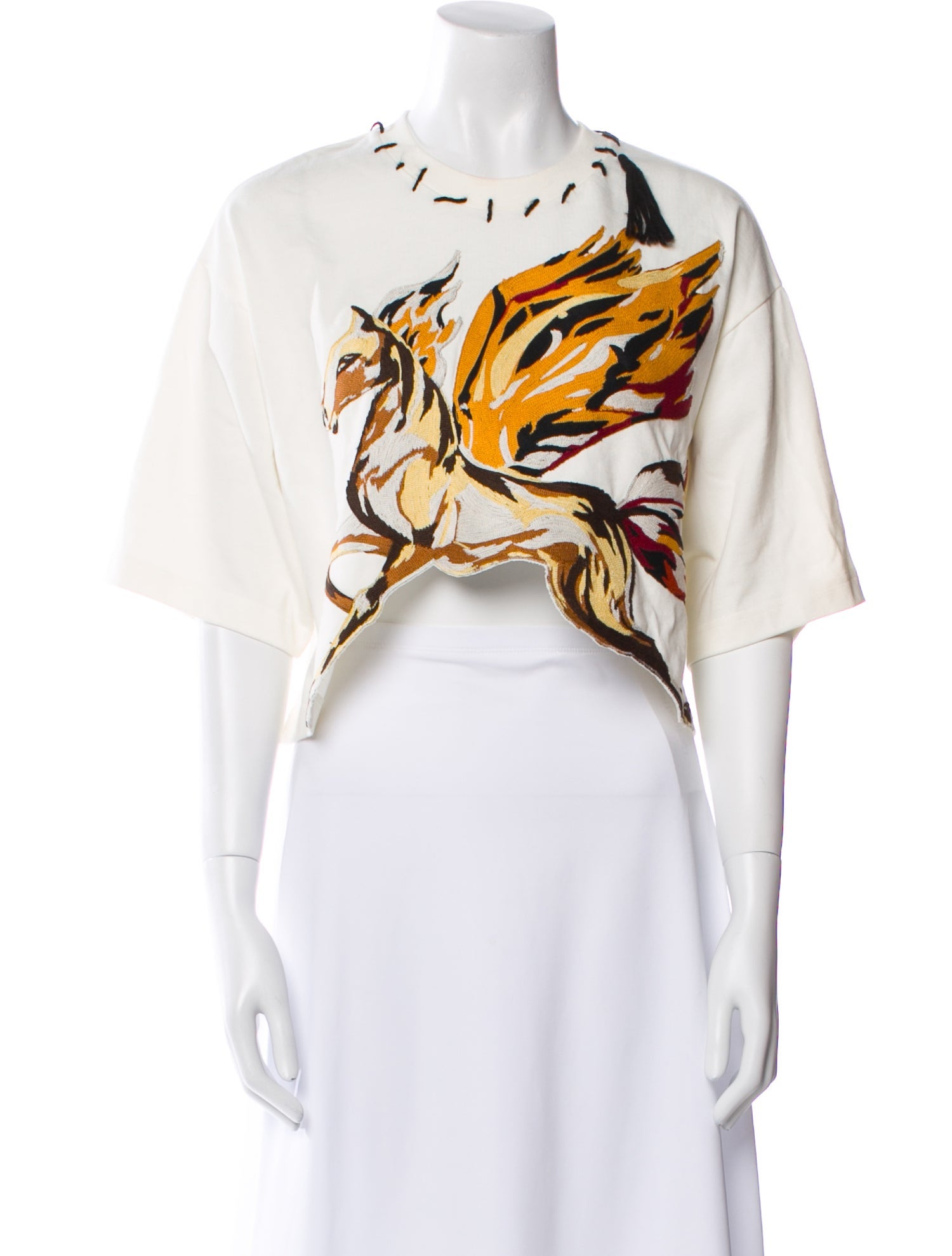 Etro Graphic Print Crew Neck Crop Top w/ Tags