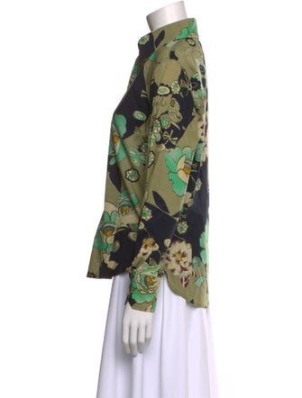 Etro Floral Print Long Sleeve Button-Up Top
