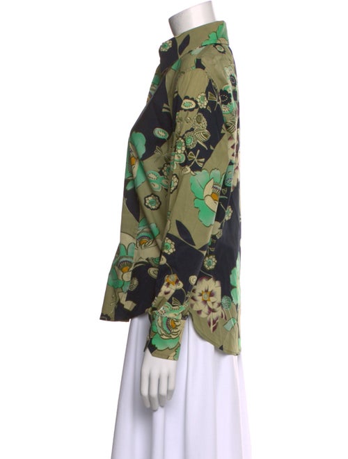 Etro Floral Print Long Sleeve Button-Up Top