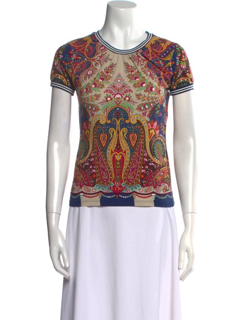 Etro Paisley Print Crew Neck T-Shirt