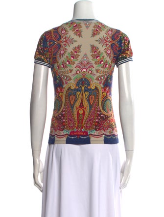 Etro Paisley Print Crew Neck T-Shirt