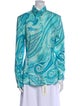 Etro Printed Long Sleeve Button-Up Top