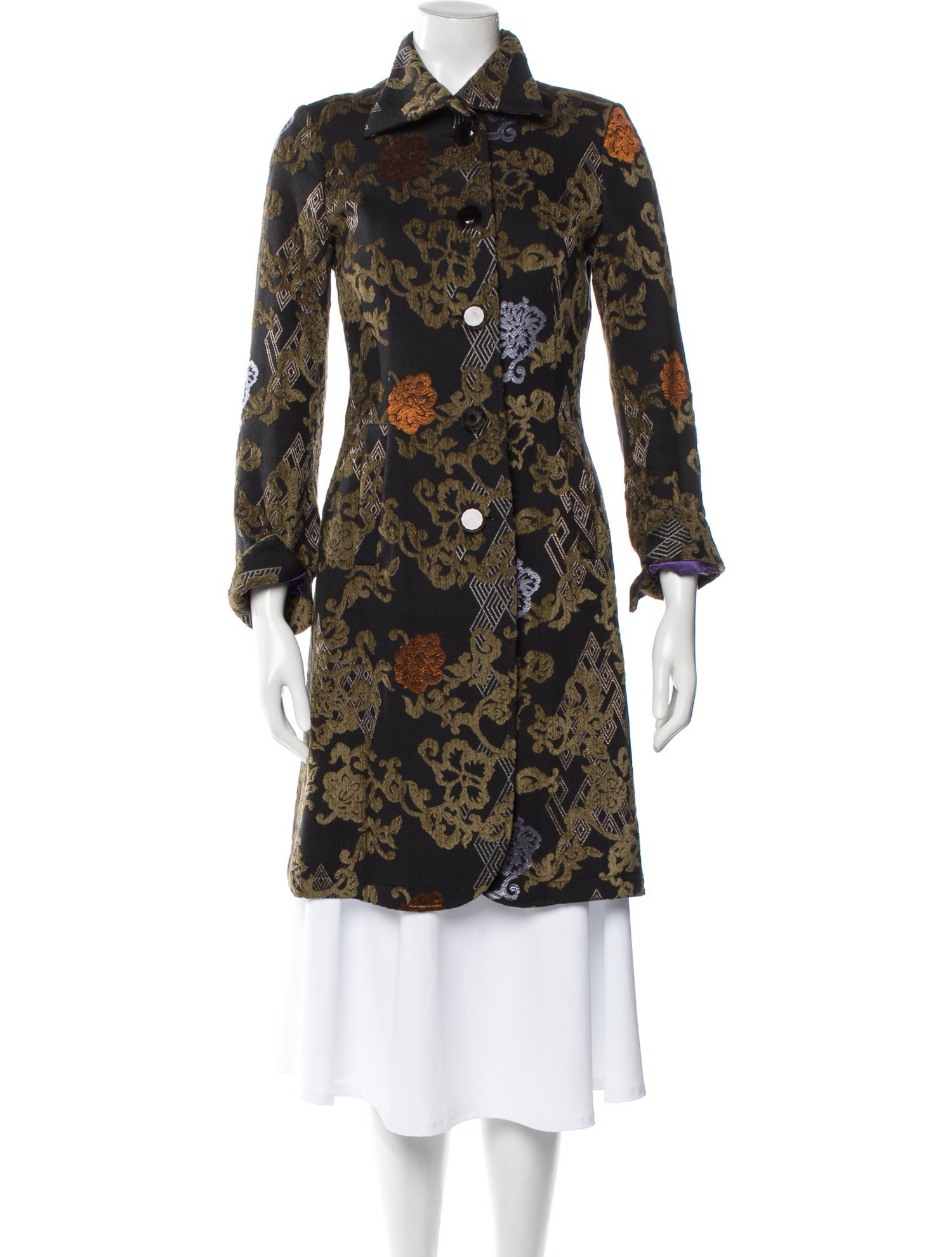 Etro Floral Print Trench Coat