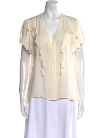 Etro V-Neck Short Sleeve Blouse
