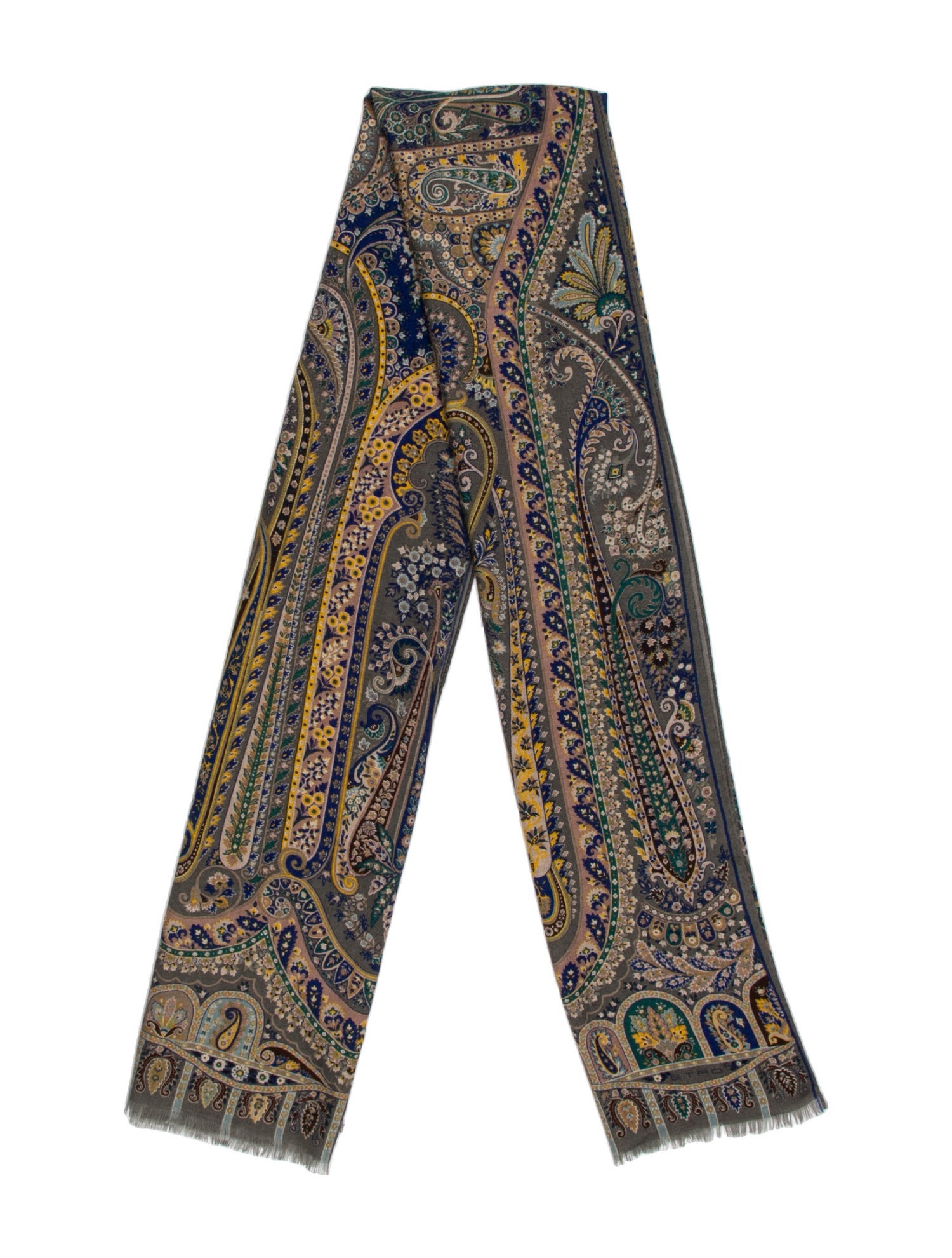 Etro Cashmere Paisley Print Scarf