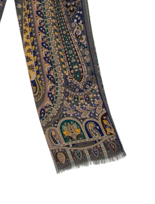 Etro Cashmere Paisley Print Scarf