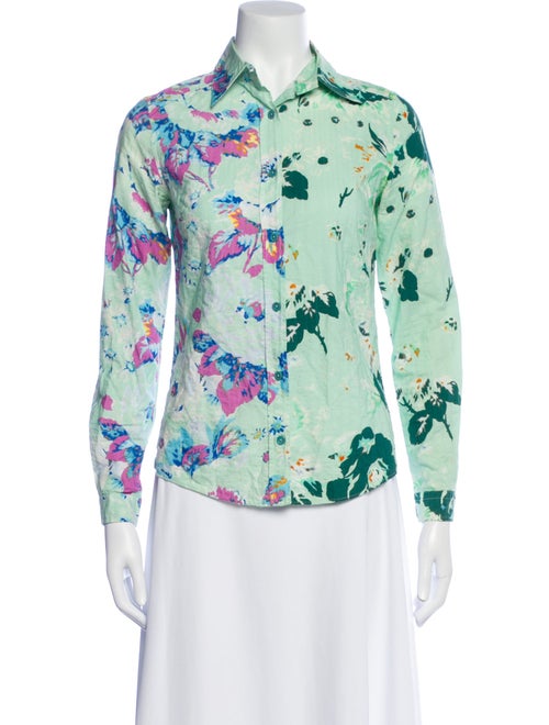 Etro Floral Print Long Sleeve Button-Up Top