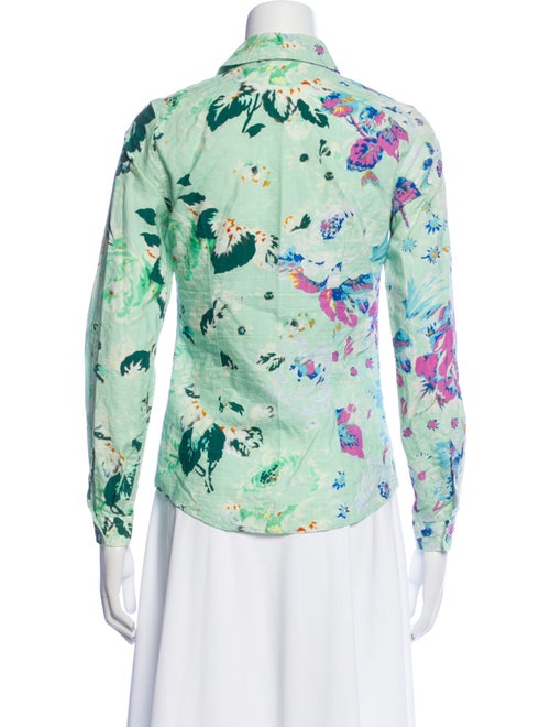 Etro Floral Print Long Sleeve Button-Up Top