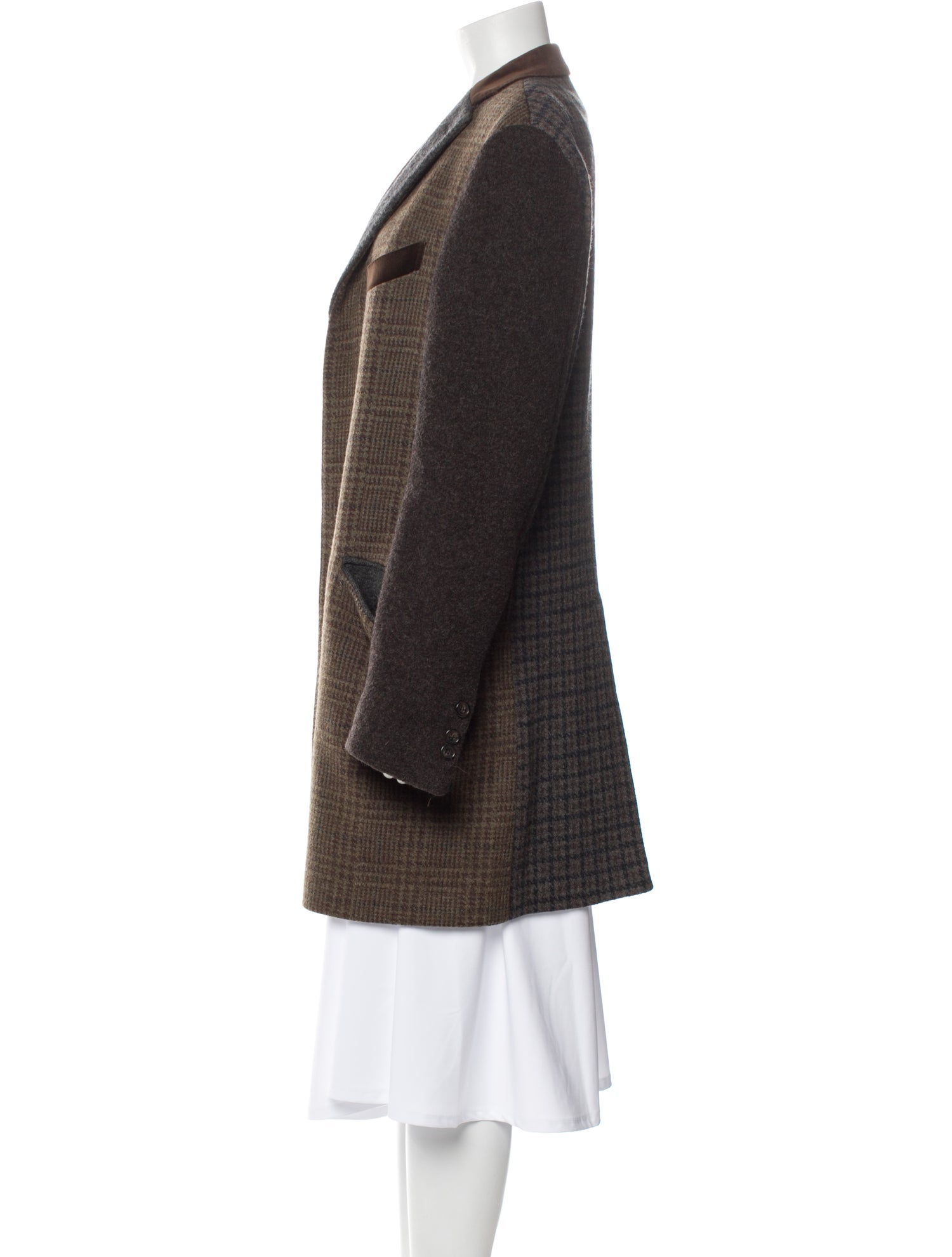 Etro Wool Houndstooth Print Overcoat