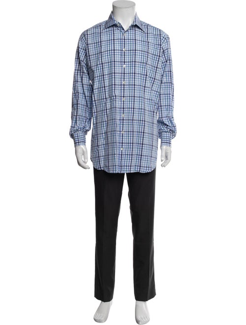 Etro Plaid Print Long Sleeve Dress Shirt