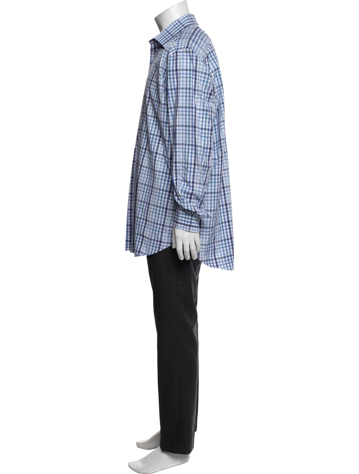 Etro Plaid Print Long Sleeve Dress Shirt