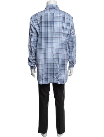 Etro Plaid Print Long Sleeve Dress Shirt
