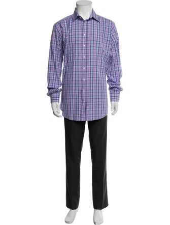Etro Plaid Print Long Sleeve Dress Shirt