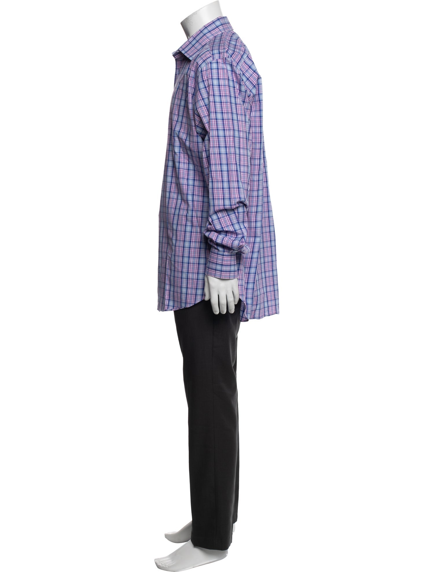 Etro Plaid Print Long Sleeve Dress Shirt