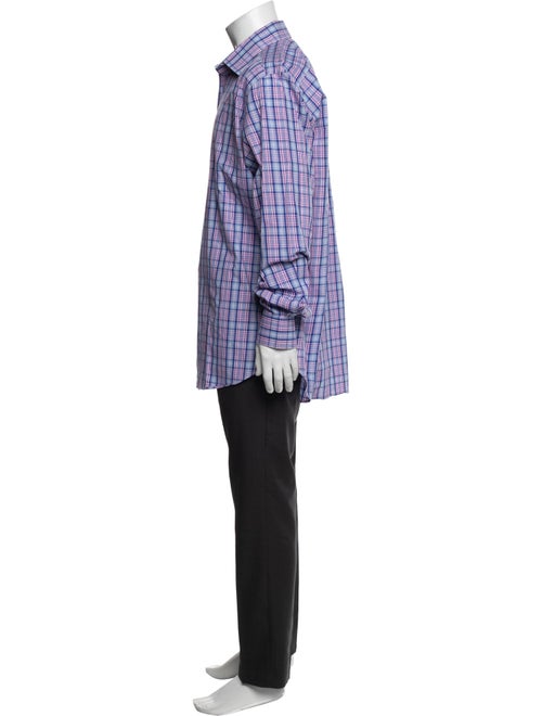 Etro Plaid Print Long Sleeve Dress Shirt
