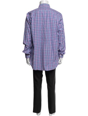 Etro Plaid Print Long Sleeve Dress Shirt