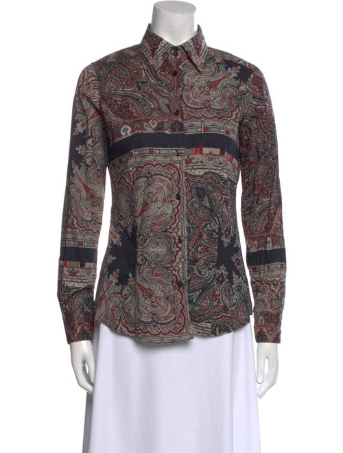 Etro Paisley Print Long Sleeve Button-Up Top