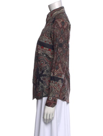 Etro Paisley Print Long Sleeve Button-Up Top