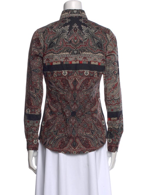Etro Paisley Print Long Sleeve Button-Up Top