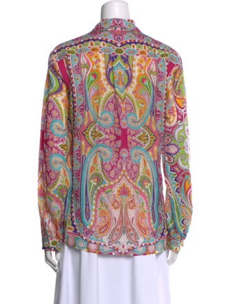 Etro Paisley Print Long Sleeve Button-Up Top
