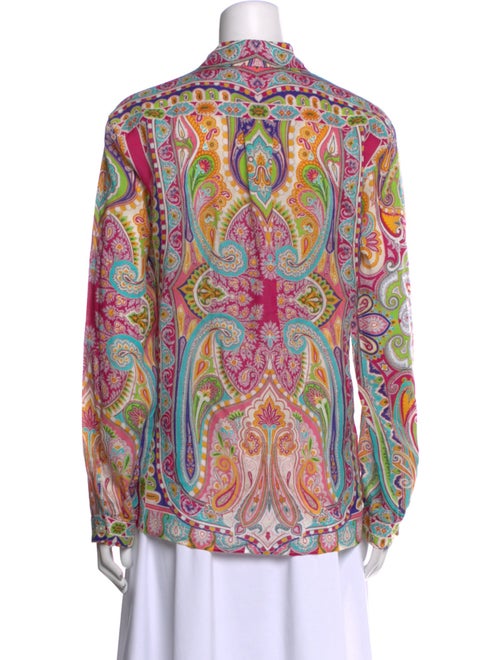 Etro Paisley Print Long Sleeve Button-Up Top