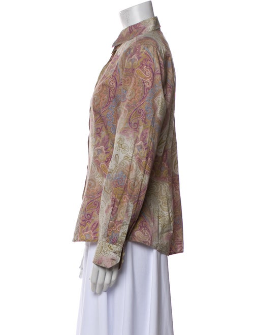 Etro Paisley Print Long Sleeve Button-Up Top