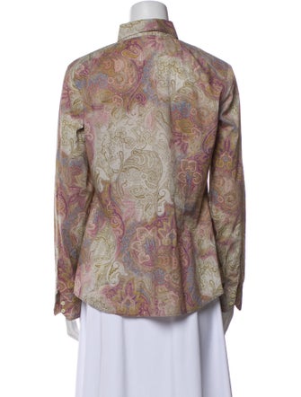 Etro Paisley Print Long Sleeve Button-Up Top