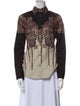 Etro Paisley Print Mock Neck Button-Up Top