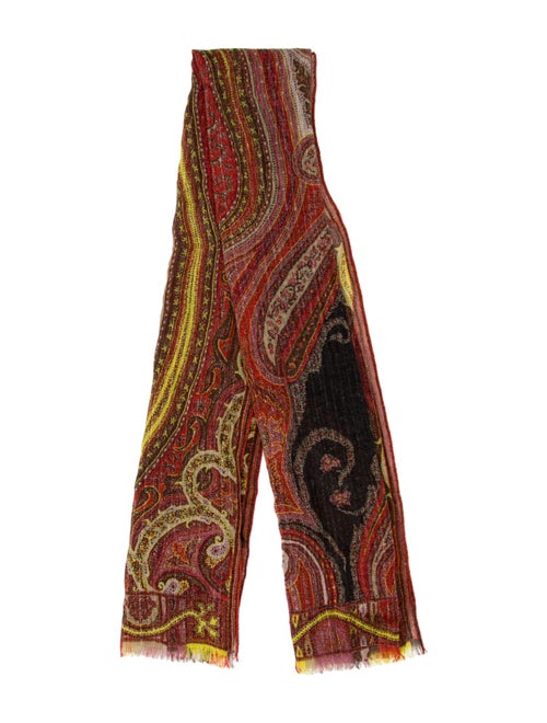 Etro Wool Paisley Print Scarf