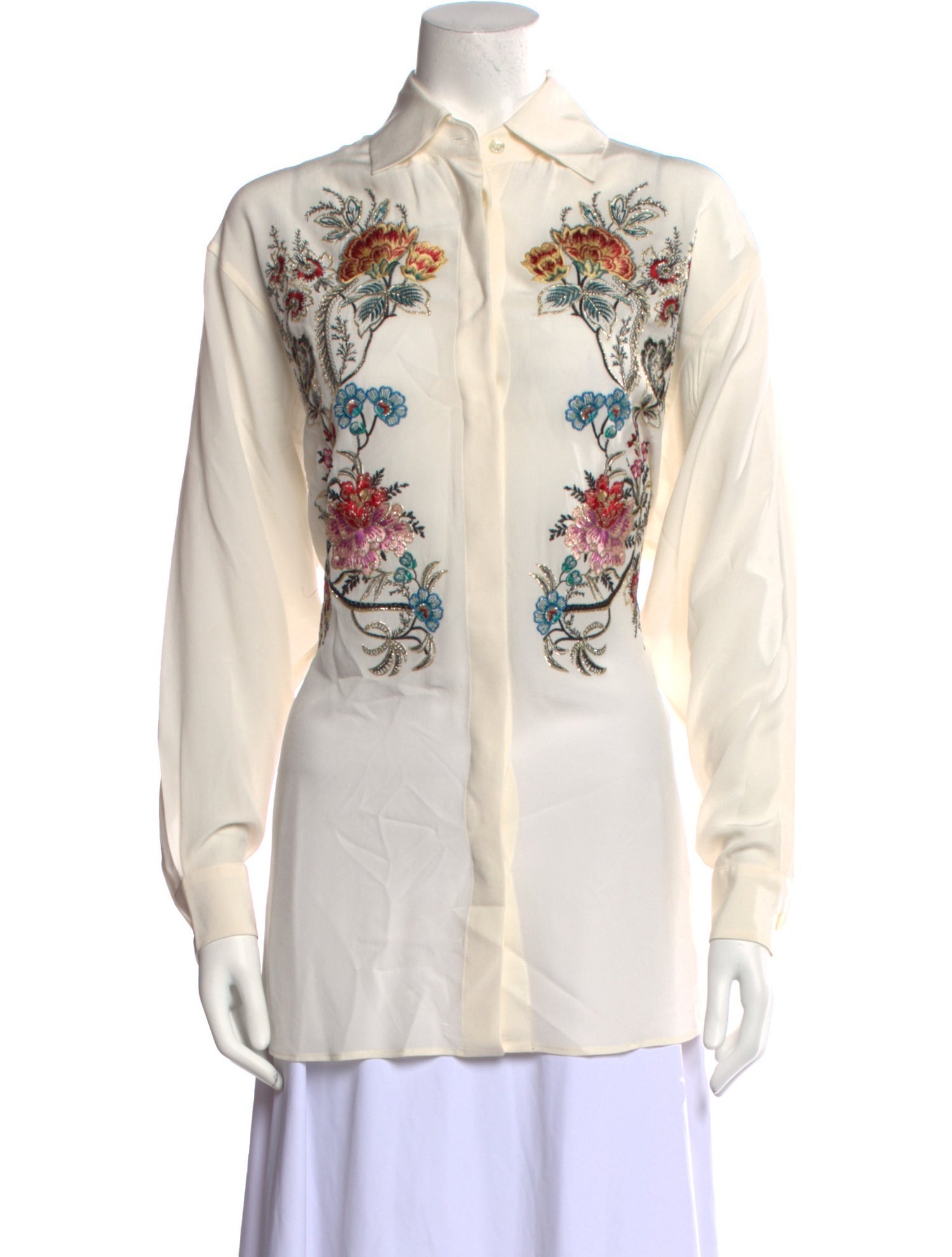 Etro Graphic Print Long Sleeve Button-Up Top