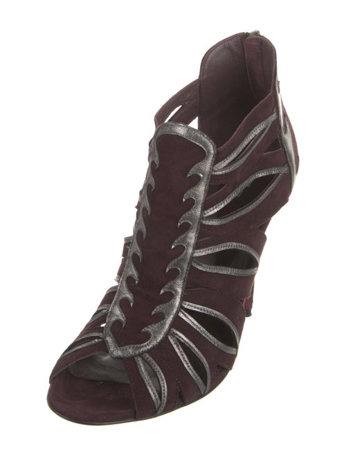 Etro Suede Animal Print Gladiator Sandals
