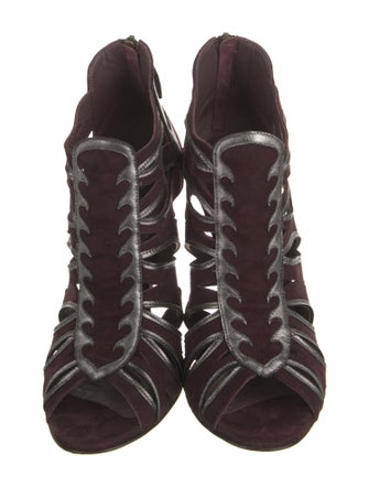 Etro Suede Animal Print Gladiator Sandals