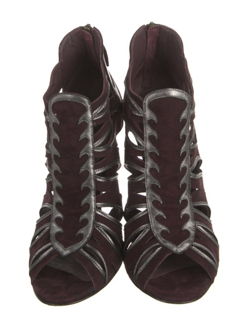 Etro Suede Animal Print Gladiator Sandals