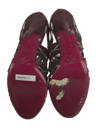 Etro Suede Animal Print Gladiator Sandals