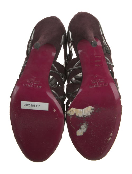 Etro Suede Animal Print Gladiator Sandals