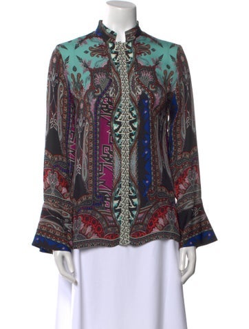 Etro Tops Silk Paisley Print Blouse Us2, It38 | XS