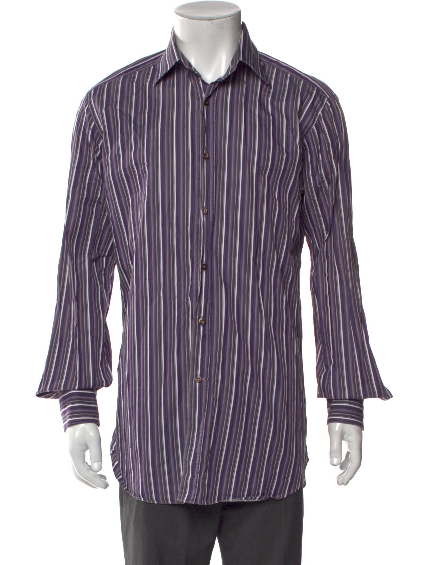 Etro Striped Long Sleeve Dress Shirt