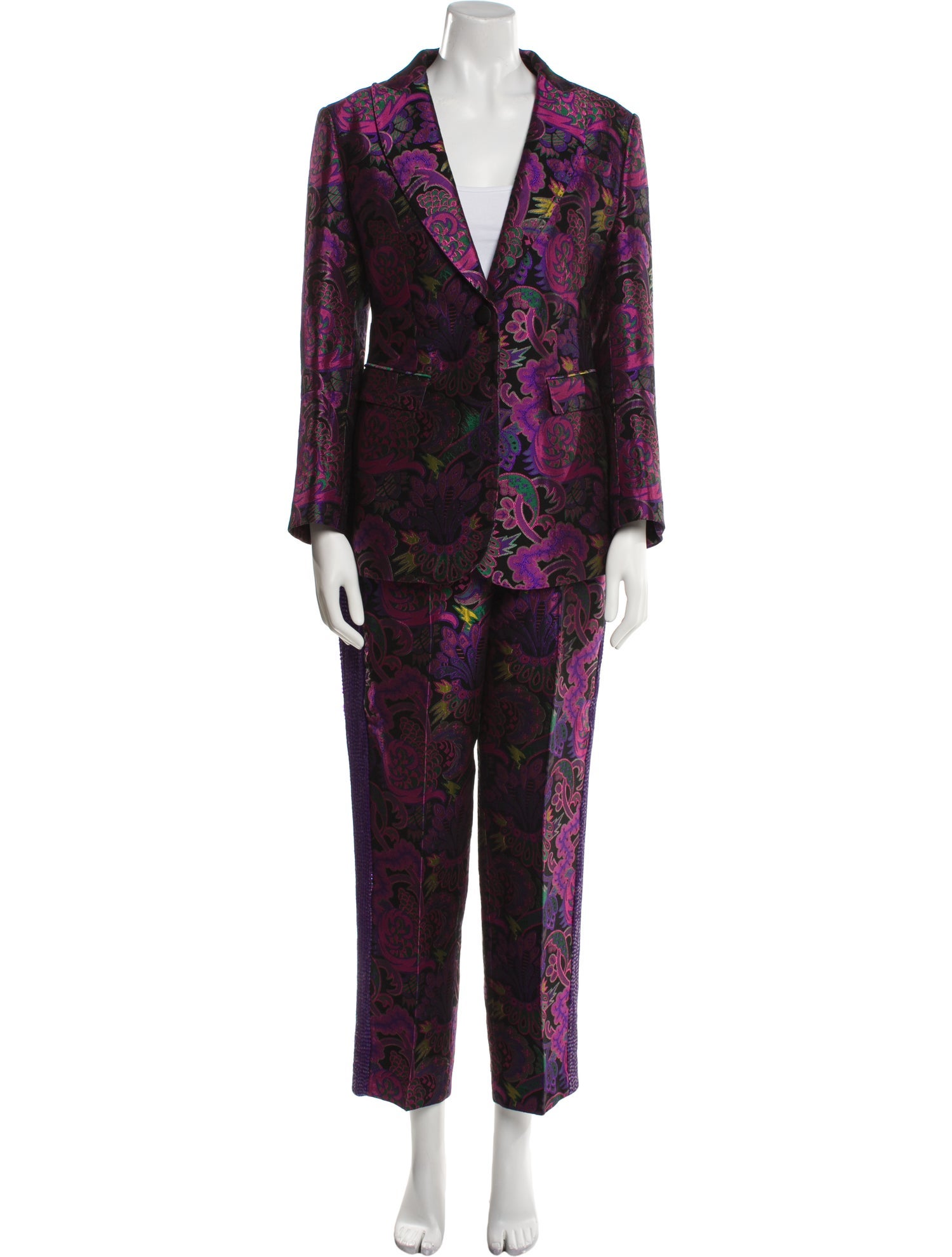 Etro Floral Print Sequin Embellishments Pantsuit