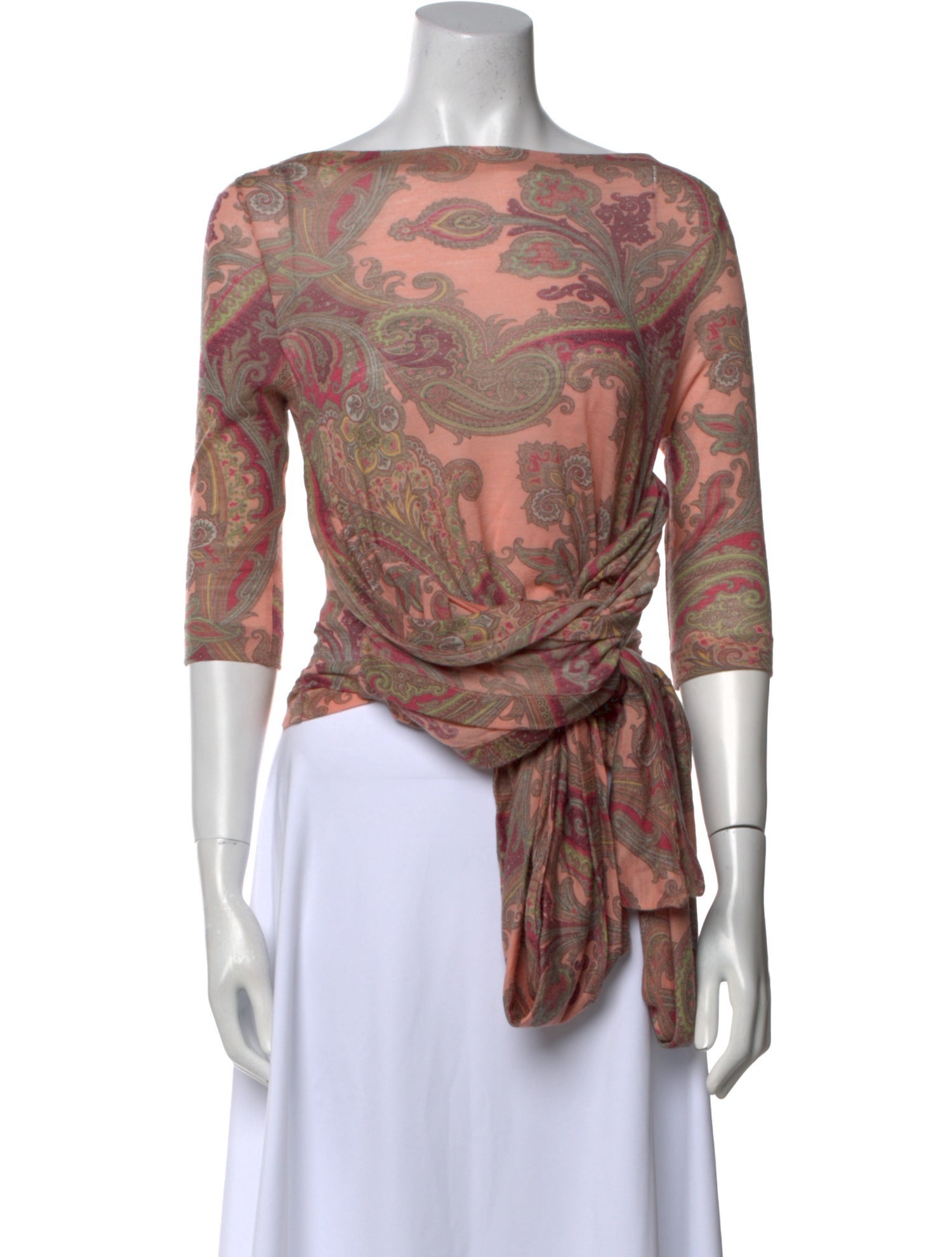 Etro Wool Paisley Print Crop Top