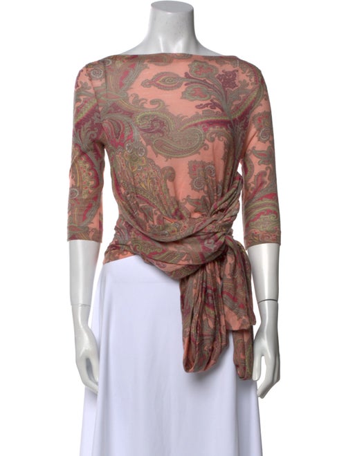Etro Wool Paisley Print Crop Top