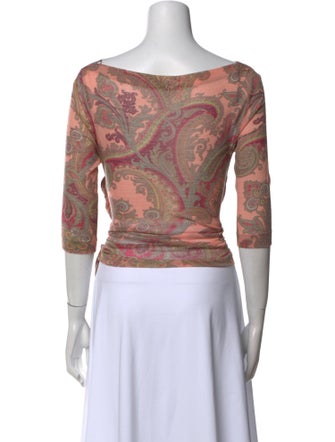 Etro Wool Paisley Print Crop Top