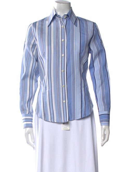 Etro Striped Long Sleeve Button-Up Top