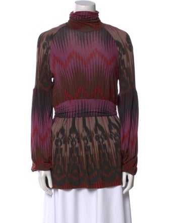 Etro Printed Turtleneck Top